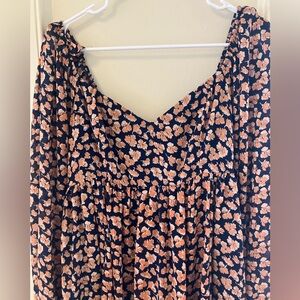 Abercrombie & Fitch Navy and Peach Floral Dress
